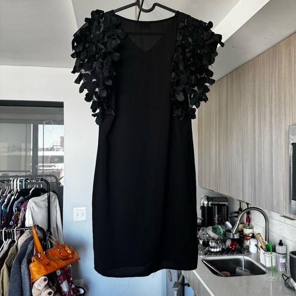 G Dolce & Gabbana Solid Black Silk Dress Luxury Italian Size 2 - Picture 3 of 11